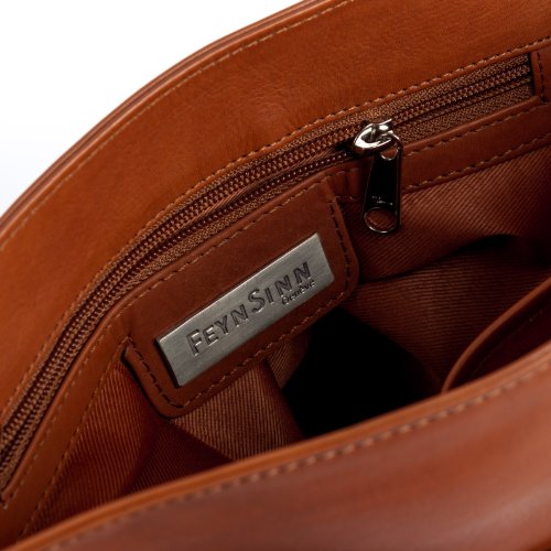 FEYNSINN Messenger Bag JACKSON – Umhängetasche fit für 11″, iPad – Kuriertasche – echt Leder hellbraun-cognac - 4