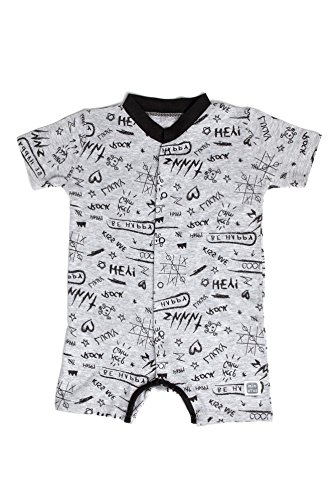 Minutus Pigiama Corto in Cotone Grigio 6 Mesi