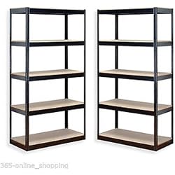 Garden Mile 2 x Résistant 5 Tier Garage Soutirage,Sans boulons Industriel soutirage Étagère ,Mise En Scène À Effet De Serre 150x70 cm x 30cm industriel Force & MDF conseils 180Kgs Par étagère,Maison