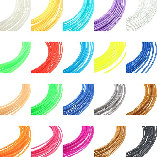 ABS Filament MOHOO 20pcsX5m ABS 3D Print Filament ABS 1.75mm 3D Druck Tinte für 3D Drucker