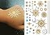 Golden Metallic Gold Body Art Temporary Removable Tattoo Stickers Golden Pattern Solar Radiation #2 Sticker Tattoo - FashionLife