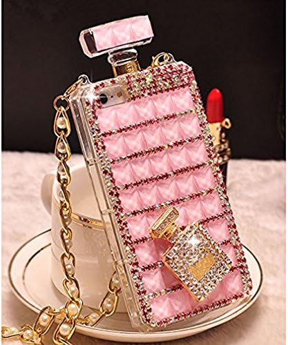 PIPIHUA iPhone7Plus Fashion Bonzer Bling Diamond Crystal Perfume Bottle Chain Handbag Case Cover For iPhone7Plus (Pink)
