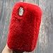 Produktbild SevenPanda Luxus iPhone XR Hülle, Cover 3D Handmade Diamant Rhinestone Weich Handyhülle Plüsch Wolle Warm Fluffy Rabbit Bogen Pelz Haar Hair Handy Tasche für iPhone XR 6.1 Zoll - Rot