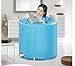 Produktbild LQQGXL Bad Wärmeschutzhülle für Erwachsene mit Fester Auflage Aufblasbare Badewanne (Farbe : Blau, Größe : 65*60cm)