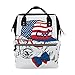 Produktbild COOSUN Hipster American Dog Nappy Wickeltasche Windel Rucksack mit Insulated Taschen Stroller Straps, große Kapazitäts-Multi-Funktions-stilvolle Windel-Tasche für Mama Dad Außen Groß mehrfarbig