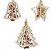 Produktbild Cratone Holzkarton Weihnachtsbaum Weihnachtsglocke und fünfzackiger Stern Holzanhänger Dekoration, Holz, Christmas Tree, Bell and Star, 9.5 * 11cm,9.5 * 10.5cm,10.5 * 10cm
