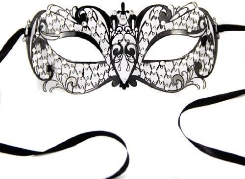 E-map Venetian Halloween Lace Metal Hollow Bat Man Pretty Masquerade Mask with Crystals