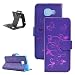 Produktbild Keyye Samsung Galaxy A5 2016/A510F Notizbuch Brieftasche Fall Prägung Gold Schmetterlinge Blumen Muster Prämie PU Leder Fall mit ID/Kredit Kartenschlitz und Bargeldhalter Buch Stil Folio Flip Stand Funktion Stoßfest Schlank Stoßstange Voll Schutz Abdeckung Haut Shell Für Samsung Galaxy A5 2016/A510F + Schwarz Kunststoff Kickstand (lila)