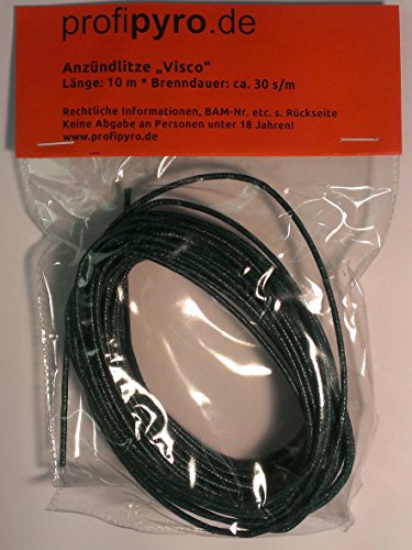10m Zündschnur Rolle * 30 oder 60 Sek./Meter wählbar * Grüne Visco 2,5mm * Anzündlitze