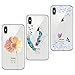 Produktbild Yokata [3 Packs] iPhone X Hülle Transparent Weiche Silikon Handytasche Handyhülle Schutzhülle TPU Handy Tasche Schale Etui Weich Silicone Bumper Ultra Dünn Slim Durchsichtig Premium Kratzfest Kreative Motiv Muster Clear Backcover Schutz für Apple iPhone X / iPhone 10 5.8 Zoll 2017 Case Cover - TFeder + Blumen und Schmetterlinge + Blumen