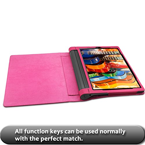Lenovo Yoga Tab 3 Plus/ Lenovo Yoga Tablet 3 10 Pro Hülle Case, Infiland Slim Fit Folio PU-lederne dünne Kunstleder Schutzhülle Cover Tasche für Lenovo Yoga Tab 3 Plus 25,65cm (10,1 Zoll IPS) Convertible Media Tablet/Lenovo YOGA Tablet 3 10 Pro 25,6 cm (10,1 Zoll QHD IPS) Tablet (Not für Lenovo Yoga Tab 3 10) (Magenta) - 7