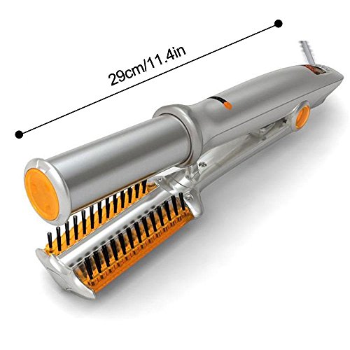 Curling Wand  Leegoal 2 in 1 Hair Straightener Curler Automatic Roller Ceramic Coating Wand Rotating Hot Iron Straight Comb for All Types of Hair with 360   Swivel Cord