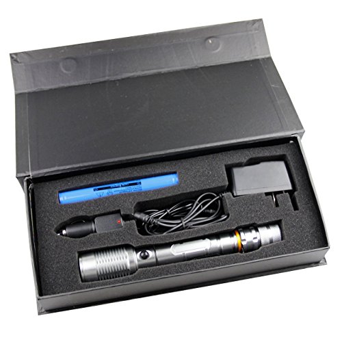 SUNSPEED 800 Lumen Zoomable & Wiederaufladbare LED Taschenlampe/5-Mode-Controllern/ IP65 Wasserdicht/2*18650 wiederaufladbare Batterie+Batterieladegerät+Auto-Ladegerät - 6