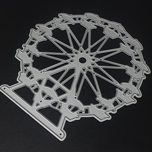 Amazingdeal365 Riesenrad Metall Form Schablonen Schneiden DIY Dekor Sammelalbum Karten Buchzeichen Lesezeichen als Geschenk für Freunde Geburtstag Kinder,Kindergarten Hobby Schule Handarbeit Unterricht usw. Ein tolles Geschenk! - 5