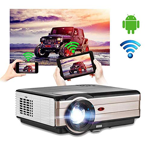CAIWEI 4000 lumen wireless video Proiettori Supporto Full HD, proiettore LCD multimediale a LED per Home Theatre WiFi con HDMI USB Altoparlanti sistema VGA Android Telecomando per smartphone portatile