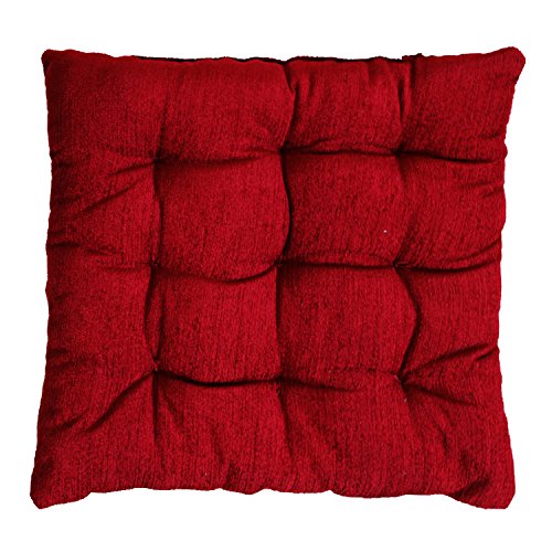 Story @ Home Best Price Square Chair Pad Seat Cushion Car Pad Office Chair Pad Stool Cushion 1 Pc Corduroy Chair Pad 14 Inch X 14 Inch- Maroon