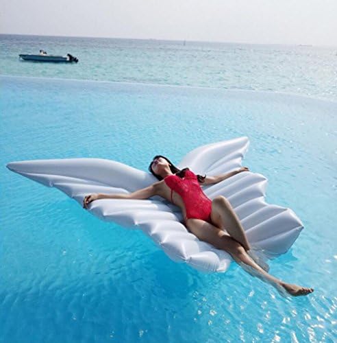 WZG Giant Inflatable Angel Wings Pool Wings Angel Wings Floating Bed Mount Inflatable Summer Toys 250*180Cm,White