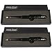 Produktbild com-four® Tactical Kubotan Pen Kugelschreiber Mehrzweckstift MPP aus Flugzeug Aluminium CF7 - für Jede Extremsituation (Schwarz - 2 Stück)