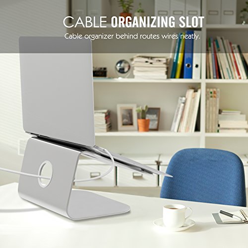 MoKo 12-17 Zoll Laptop Kühler Ständer – Universal Aluminium Notebook Cooler Desktop Halterung Kühlpad Kühlmatte für Apple MacBook, MacBook Pro, Surface Book, Laptop, Notebook, Silber - 6