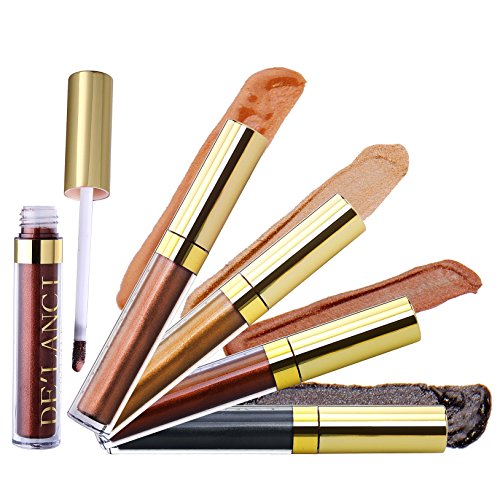 DE’LANCI Metallic Matt Flüssig Lippenstift Lip Gloss Wasserdicht Langlebig Lip Kit 8Pcs / Set - 4