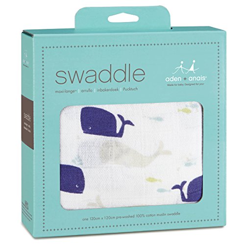 aden + anais 8911G Classic Single Swaddle High Seas – Whales - 2