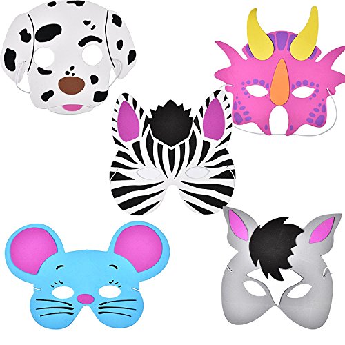 German Trendseller® – 12 x Kinder Party Masken – Mix ┃ Schaumstoff Masken ┃ Ideal für Kindergeburtstag und Karneval ┃ Mitgebsel ┃ 12 Masken - 5