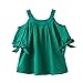 Produktbild Janly Toddler Kids Baby Girls Clothes Hollow Strapless T-shirt Tops Princess Dresses (5T, Grün)