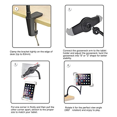 iPad-Stand-Tablet-Gooseneck-Holder-Mount-ieGeek-360-Degree-Rotation-Flexible-Adjustable-Hands-free-Bolt-Clamp-Stand-Mount-Universal-Fit-for-iPad-Mini-iPad-234-iPad-5iPad-AiriPad-Pro-Samsung-Galaxy-Tab