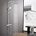 Produktbild BONADE Thermostat Dusche mit 304 Edehlstahl Duschkopf und Handbrause Regendusche Duschset Brausethermostat Duscharmatur Duschsäule inkl. Verstellbar Duschstange
