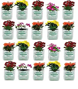 VITARA [ 18 Bags ] UV Treated Poly Grow Bags for Terrace Garden Vegetable , Plants and More(White Outside, Black Inside - 18 Bags) (30*16*16) [ SMALL SIZE ]