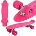 Produktbild COSTWAY Skateboard Komplett Retro Skate Board Mini Funboard Minicruiser ABEC 7 Farbenwahlen (Rosa)