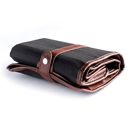 Feelily Retro Leinwand Bleistift wickeln 72 Farbe Colored Pencil Wrap Roll up Holder, Weichen Bleistift Beutel für Schule Büro Kunst，Schwarz(Keine Bleistifte) - 5