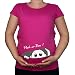 Maternity Pregnancy size 10 - 20 Cotton Peek a boo Print Top Tunic T-Shirt White Black Blue Teal Green (L, Pink)