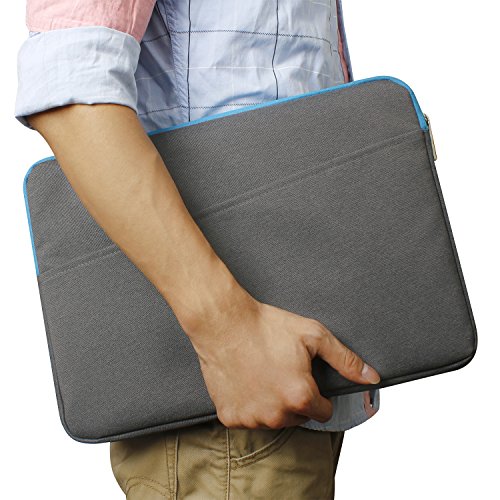 Ivencase stoßfest Wasserabweisend Laptop Sleeve Tasche Taschen Hülle Beutel Case für 13-13.3 Zoll Laptop / Notebook / Macbook air 13/ Macbook pro 13 Retina / Chromebook 13.3/Microsoft Surface Book/12,9 Zoll iPad Pro, Dunkelgrau und blau - 8