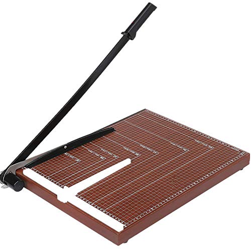 Meditool Cortador de Papel A3 B4 A4 Guillotina de Papel (A3),48.5 x 38.5 x 3.3cm,Seguridad Salvaguardar, Base de Madera Rojo oscuro