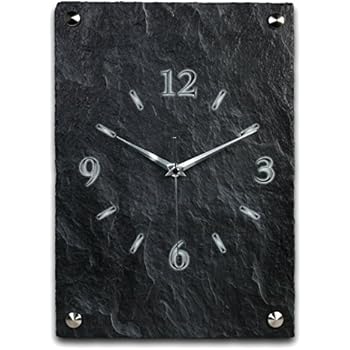 Amazon.de: Wanduhr aus Glas, Black Slate, Schieferoptik