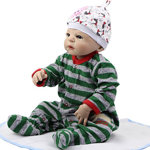 23 Inch Reborn Baby Doll Full Body Vinyl Realistic New Born Girl Baby Toyt With Free Pacifier Magnet
