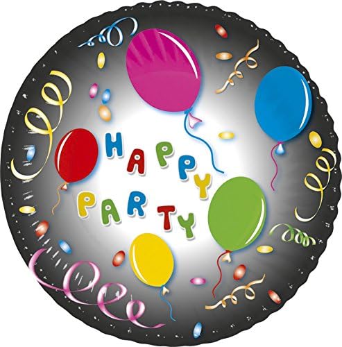 Tifany 8013365.0 Happy Party Plate Diameter 18 cm Black Card Pack of 10