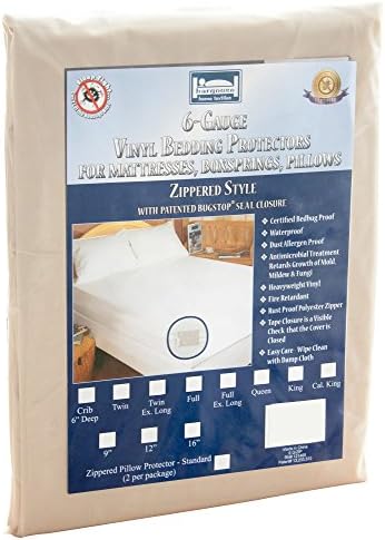 The Allergy Store Zippered Vinyl Mattress Cover, 9-inch Deep, Cal King, White