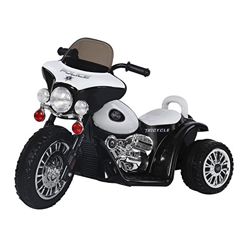 HOMCOM Children Ride on Toy Car Kids Motorbike Motorcycle Electric Scooter Motor Bicycle 6V Battery Operated Toy Trike (Black)