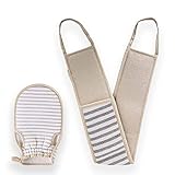 Gant de Crin - Exfoliant Corps - Brosse Pour le Dos - Gant Kessa - Raclette Exfoliante en Coton, Convient au Bain,Taille 75CM, Elimine les Cellules Mortes de la Peau,Convient aux Hommes et aux Femmes