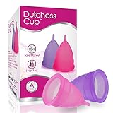 Dutchess Menstrual Cups Set of 2 with Free Bag - Large Size A - Best Alternative Protection to Tampons and Cloth Sanitary Napkins - Post Childbirth Size