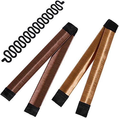 Goldge 2 PCS Hair Bun Maker Bun Making Shaping Accessories with 1 Pcs French Hair Braiding Tool