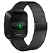 Produktbild TopTen Fan-Motive Fitbit Versa Armbanduhr Band, verstellbar Edelstahl Milanaise Sport Handgelenk Armband Strap, Ersatz Zubehör Jewelry Armband für Fitbit Versa Gesundheit und Fitness Smartwatch, Schwarz , Large