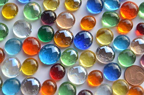 150 g Mini cristal Nuggets 10 - 15 mm Multicolor aprox. 70 - 80 St. Deko mosaicos Muggle piedras cristal piedras