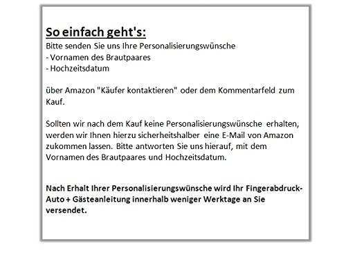 Personalisierter Wedding Tree Auto, Fingerabdruck Baum Hochzeit, Poster 29x42cm, Geschenk zur Hochzeit, Alternative zum: Hochzeitsgästebuch, Gästebuch Hochzeit & Wedding Tree Leinwand - 4