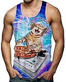 RAISEVERN Cat 3D Camiseta Tirantes para Verano Casual Camisetas Divertidas XL