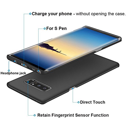 EasyULT Funda Samsung Note 8  PC Carcasa Funda Samsung Note 8 Ultra-Delgado   Ligera  Anti-rasgu  os Estuche Case Cover para Samsung Note 8 Lite-Negro
