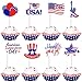 Produktbild Amosfun Independence Day Cake Topper Amerikanischen Nationalfeiertag Flagge Muster Cupcake Topper. Juli Kuchen Dekoration Patriotische Partei Liefert 72 Stücke