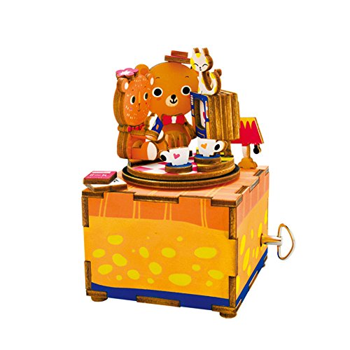 Preisvergleich Produktbild Elegante Puzzle, handgefertigte Holzspieluhr Karussell Box Halloween Taschen für Kinder Am310 Happy Time